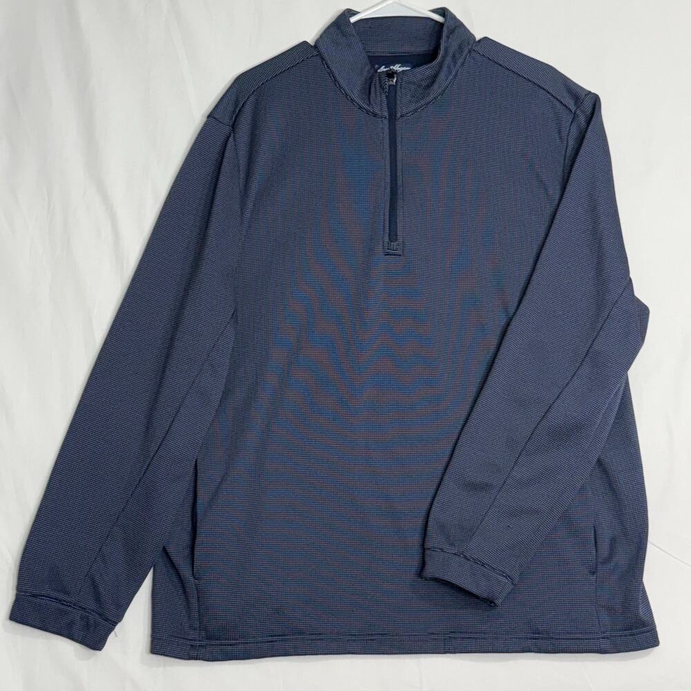 Ben Hogan Performance XL Men’s Navy Check 1/4 Zip Long Sleeve Golf Pullover